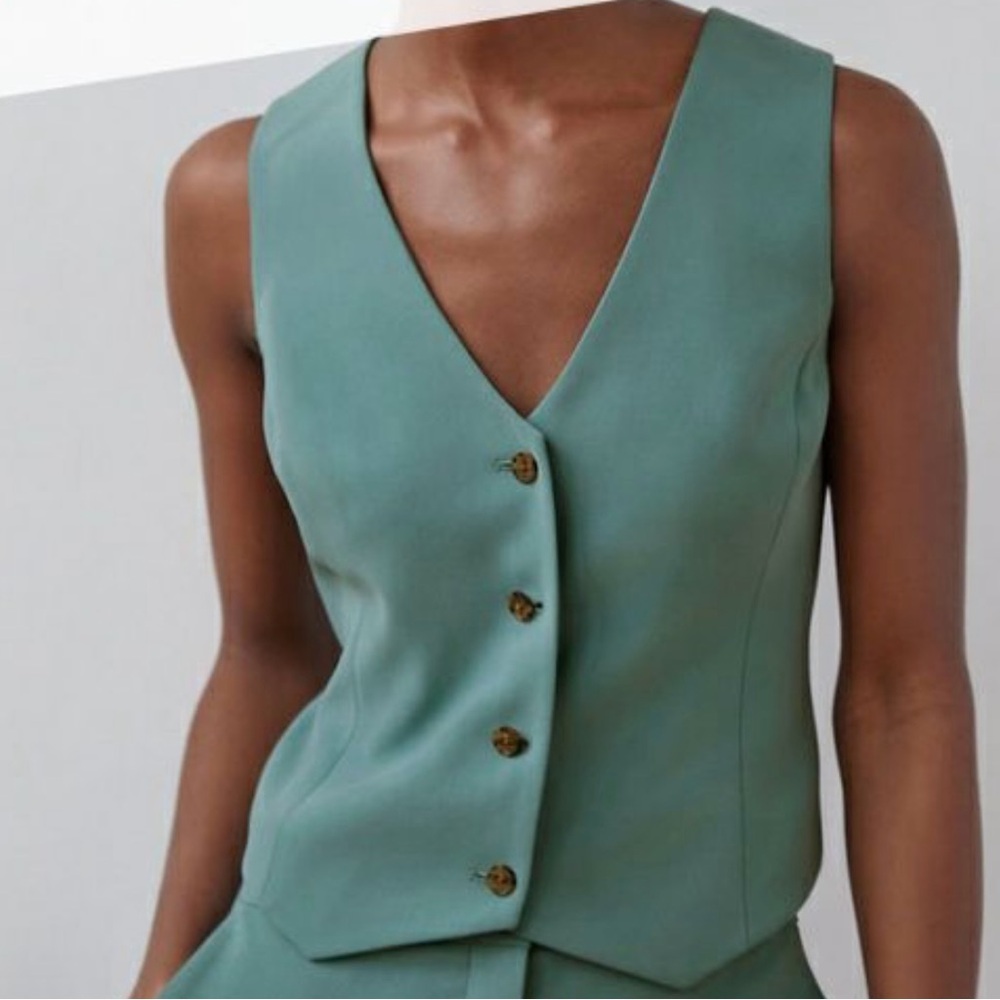 Aritzia Babaton Bradshaw vest in yucca green